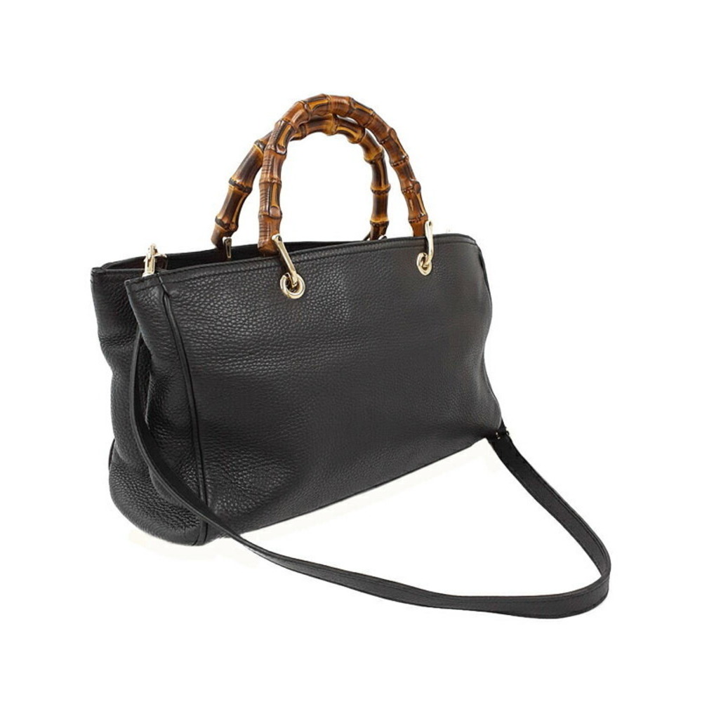 Gucci Shopper Bag Bamboo Tote Leather 2way